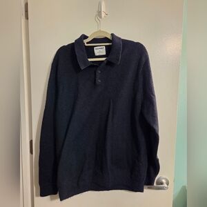 Navy Sweater with Collar